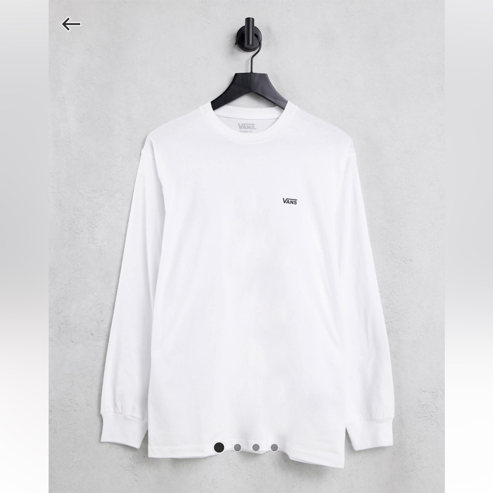 Vans Left Chest Logo Classic Fit Long Sleeve Tee in White